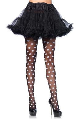 Polka Dot Pantyhose - Black-white - One Size