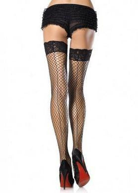 Stay Up Lace Top Thigh Highs with Backseam - Black - One Size