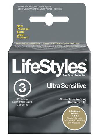 Lifestyles Ultra Sensitive Condoms - 3 Pack