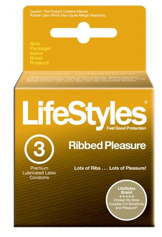 Lifestyles Ultra Ribbed Condoms - 3 Pack