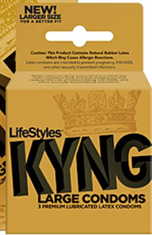 Lifestyles Kyng Gold Large Condoms - 3 Pack