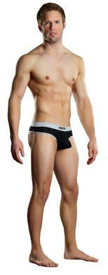 Sport Thong Athletic Mesh -  Black and Grey - Medium