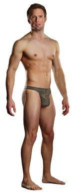 Nylon Burnout Wonder Thong  - Taupe - Large-extra Large