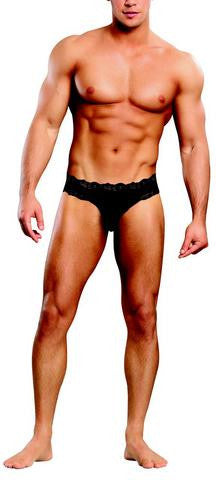 Micro Thong Pinch Back - Black - Large-Extra Large