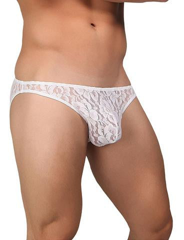 Stretch Lace Wonder Bikini - White - Extra Large