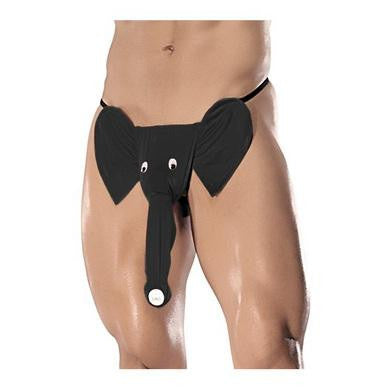 Squeaker Elephant G-string  - Black - One Size