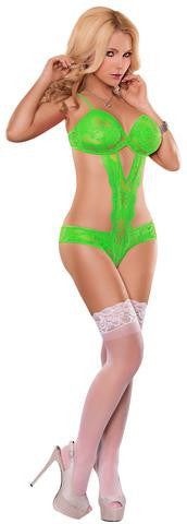 Cutout Teddy - Neon Green - Large-Extra Large