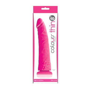 Colours Pleasures - Thin 8 Inch Dildo - Pink