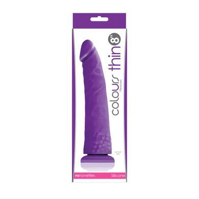 Colours Pleasures - Thin 8 Inch Dildo - Purple