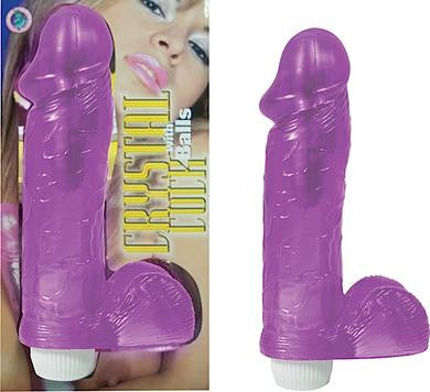 Crystal Cock with Balls - Purple