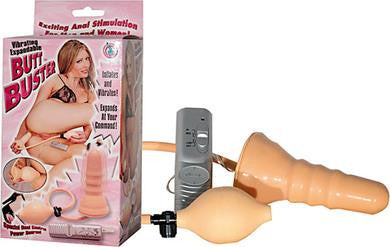 Vibrating Expandable Butt Buster - Flesh