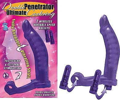 Double Penetrator Ultimate Cockring - Purple