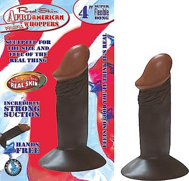 Afro American Mini Whoppers 4 Inch Dong - Brown