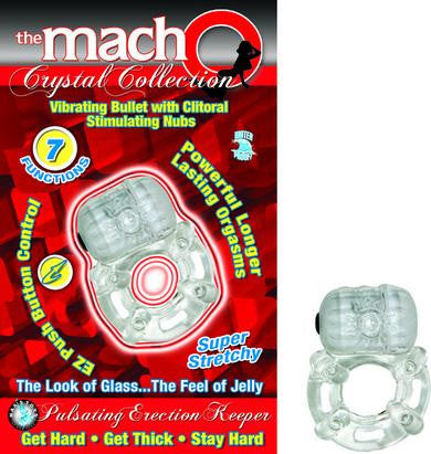 The Macho Crystal Collection Pulsating Erection Keeper - Clear