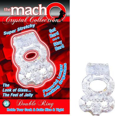 The Macho Crystal Collection Double Ring - Clear