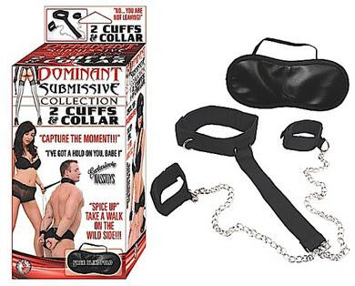 Dominant Submissive Collection 2 Cuffs and Collar - Black