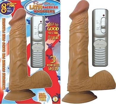 Latin American Whoppers 8 Inch Vibrating Dong with Balls