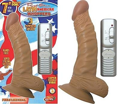 Latin American Whoppers 7 Inch Vibrating Dong with Balls