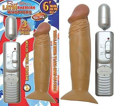 Latin American Whopper 6 Inch Vibrating Dong with Bullet