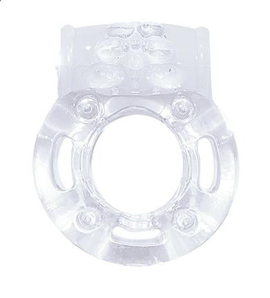 The Macho Crystal Collection Vibrating Cockring - Clear