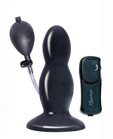 Ram Inflatable Vibrating Butt Plug - Black