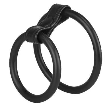 The Macho Collection Silicone Duo And Ball Ring - Black