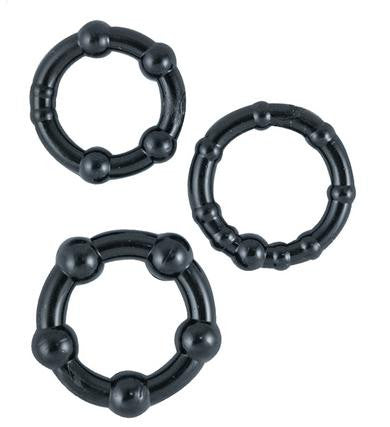 Ram Beaded Cockrings - Black