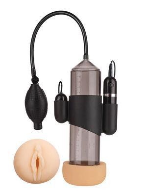 Supreme Vibrating Penis Pump  - Vagina - Black