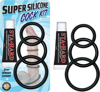 Super Silicone Cock Kit with Sta-hard 0.5 Oz. Lubricant