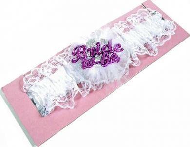 White Bride To Be Flashing Garter