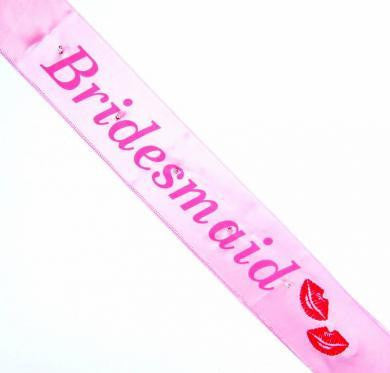 Pink Bridesmaid Flashing Sash