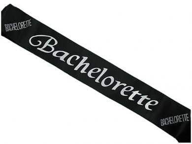 Black Bachelorette Sash With Clear Stones