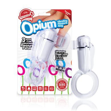 Opium Vibrating Pleasure Ring - Clear