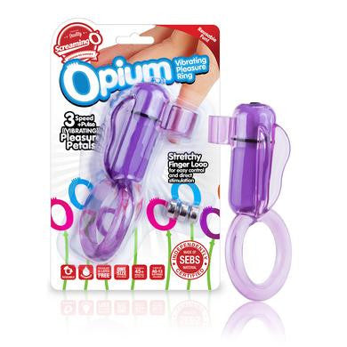 Opium Vibrating Pleasure Ring - Purple