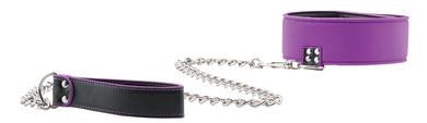 Reversible Collar with Leash - Purple