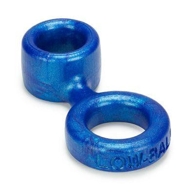 Lowball Cockring with Attached Ballstretcher - Blue Balls