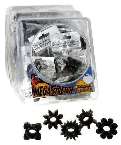 Mega Stretch Ring Black - Bowl of 72