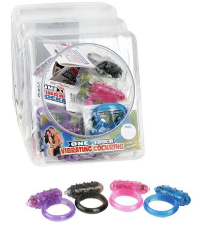 Mini One-Touch Cock Ring - Display of 24