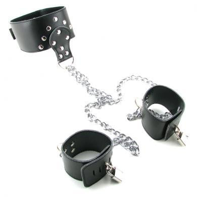 Fetish Fantasy Series Leather Collar and Cuffs