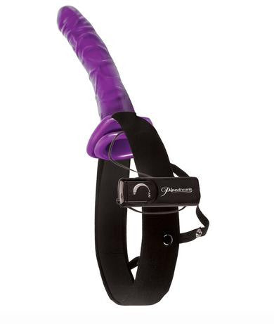 Fetish Fantasy 10-inch  Purple Passion Vibrating Hollow Strap-On