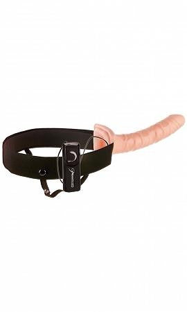 Fetish Fantasy Series 10-inch Vibrating Hollow Strap-On - Flesh