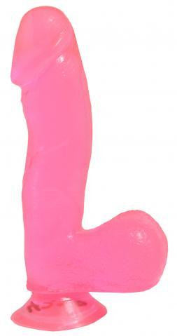 Basix Rubber Works 6.5-inch Dong with Suction Cup - Pink