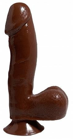 Basix Rubber Works - 6.5-inch Dong with Suction Cup - Brown