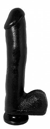 Basix Rubber Works - 10-inch Dong with Suction Cup - Black