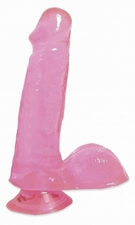 Basix Rubber Works 6-inch Dong with Suction Cup - Pink