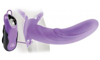 Fetish Fantasy Elite Vibrating 8-Inch Hollow Strap-On - Purple