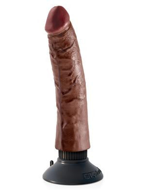 King Cock 7-inch Vibrating Cock - Brown