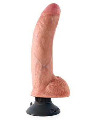 King Cock 9-inch Vibrating Cock with Balls - Flesh