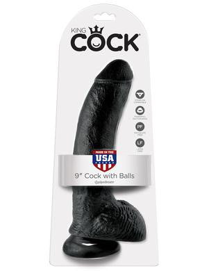 King Cock 9-inch Cock with  Balls - Black