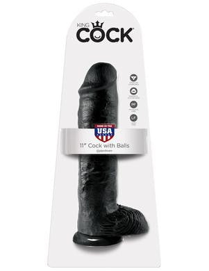 King Cock 11-inch Cock with  Balls - Black